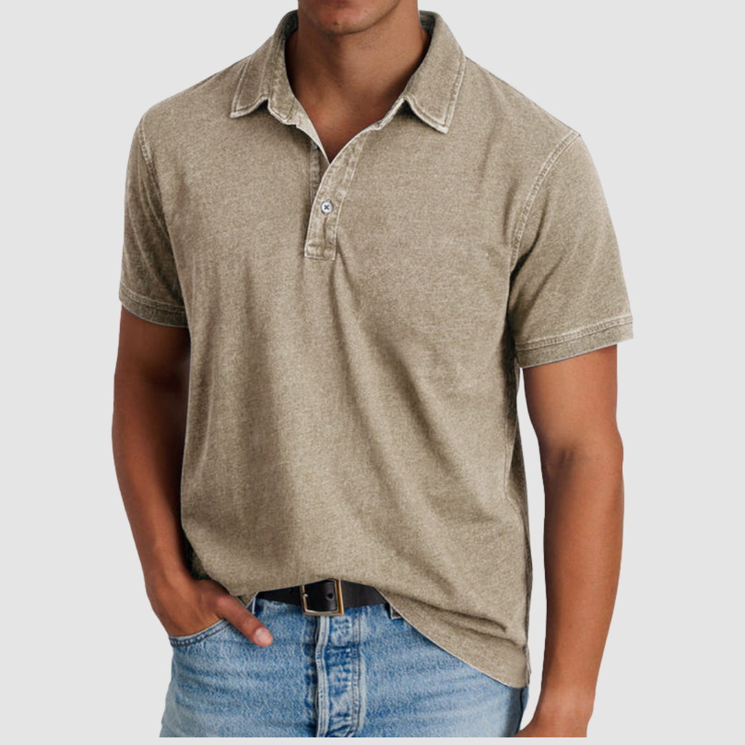 Blue Luther™ Classic Collared Polo by THE WHITMORE FAMILY, featuring a traditional collar and comfortable fit.