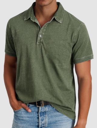 Blue Luther™ Classic Collared Polo by THE WHITMORE FAMILY, showing a men's polo shirt with a collar and button placket.