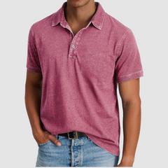 Blue Luther™ Classic Collared Polo by THE WHITMORE FAMILY, featuring a traditional collar and a comfortable fit.
