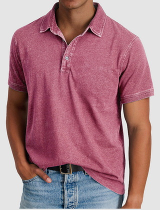 Blue Luther™ Classic Collared Polo by THE WHITMORE FAMILY, featuring a traditional collar and a comfortable fit.