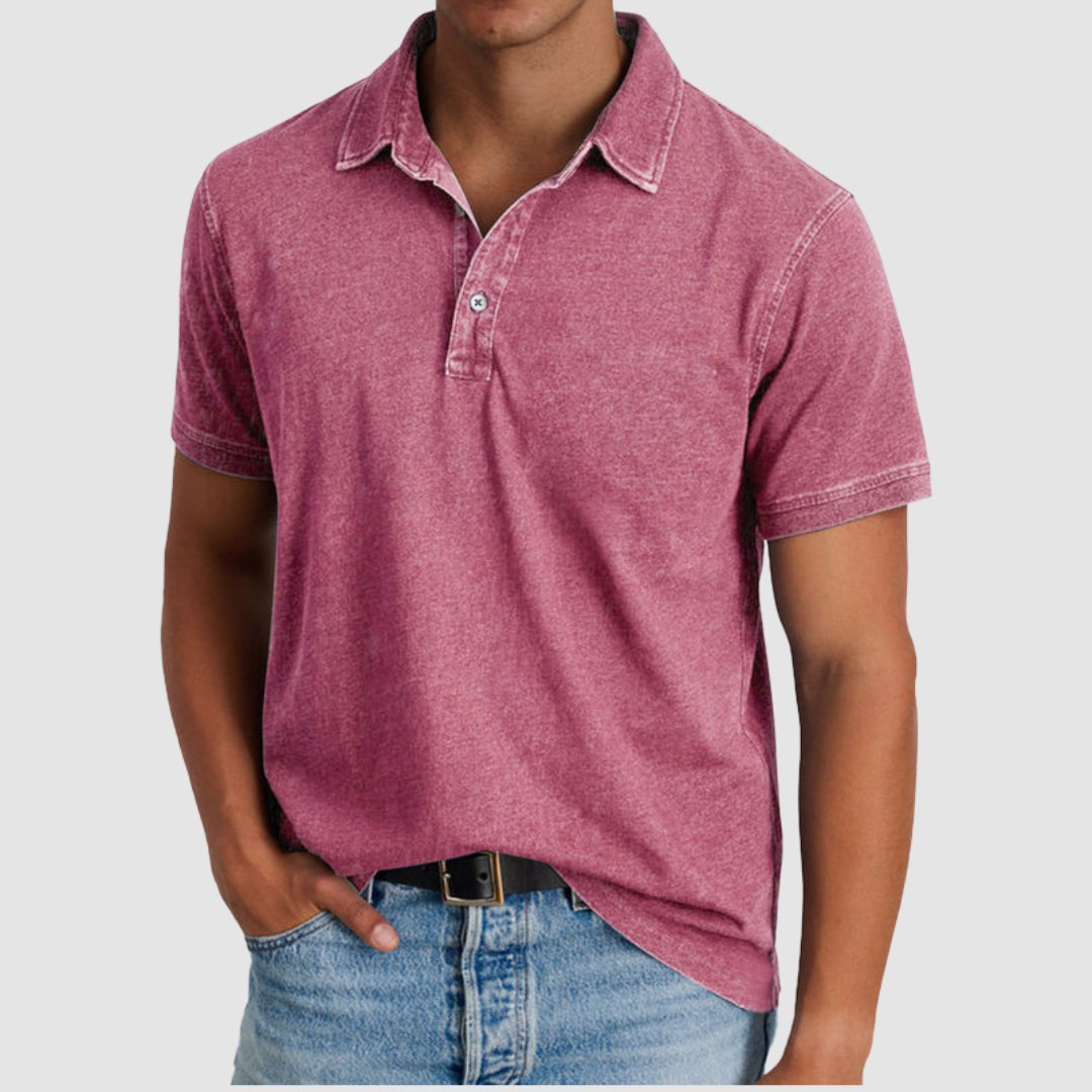 Blue Luther™ Classic Collared Polo by THE WHITMORE FAMILY, featuring a traditional collar and a comfortable fit.