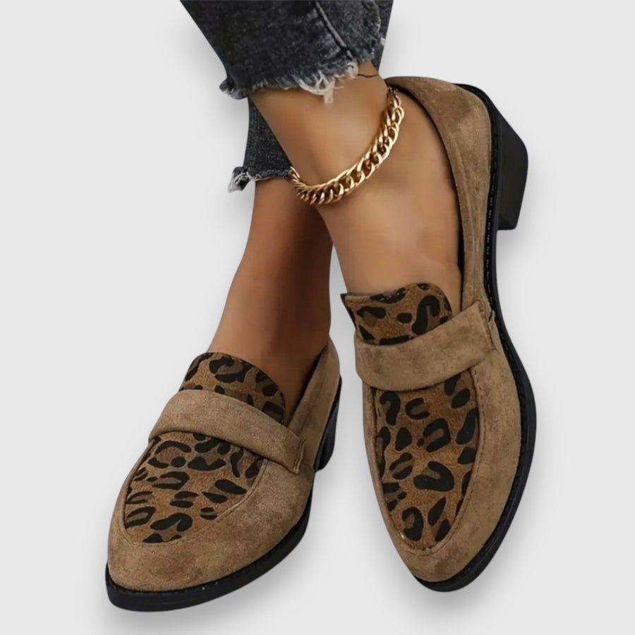 Brown Brunika comfortable loafers by THE WHITMORE FAMILY with a sleek slip-on design and cushioned sole for everyday wear.