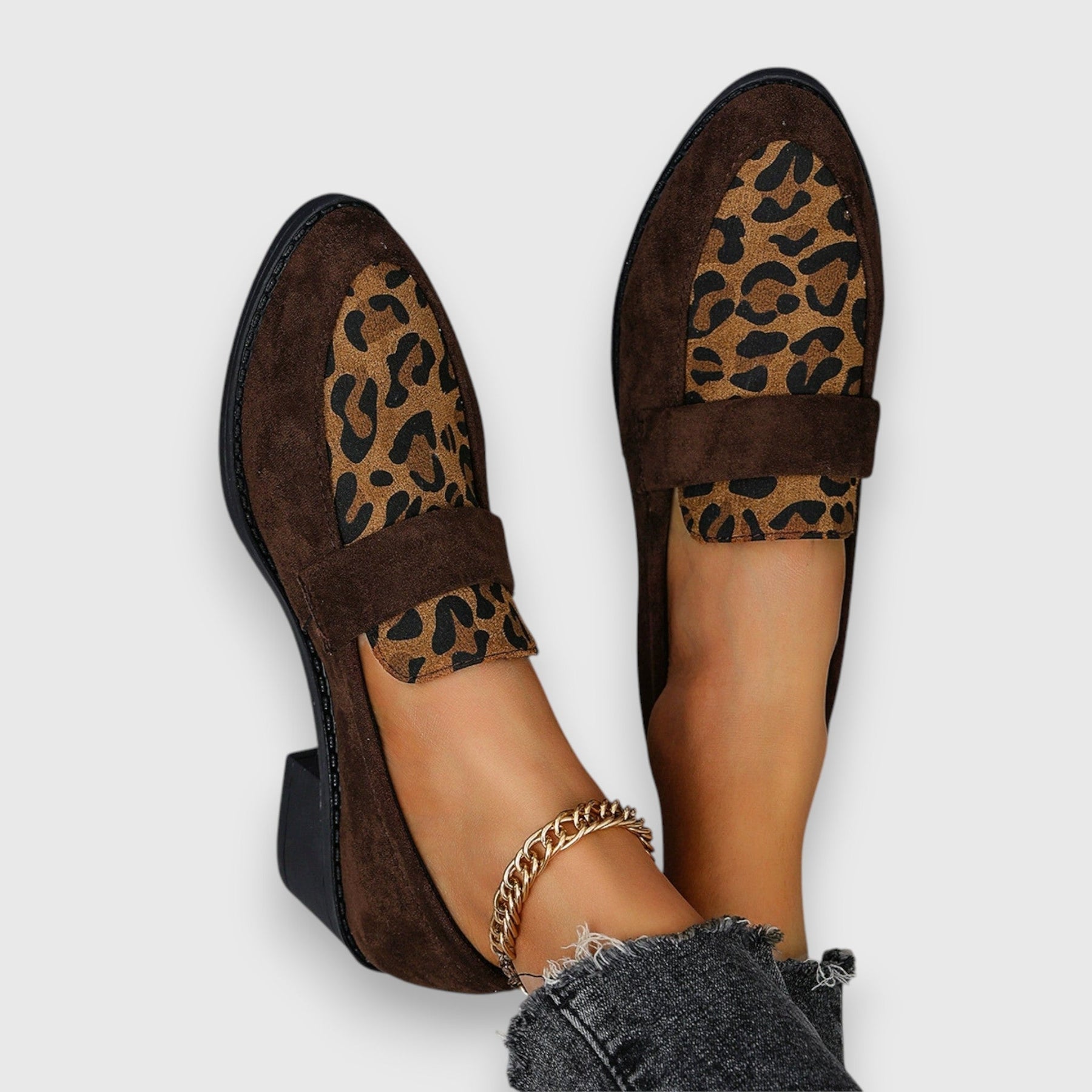 Brown Brunika comfortable loafers by THE WHITMORE FAMILY, stylish slip-on shoes with a smooth leather finish.