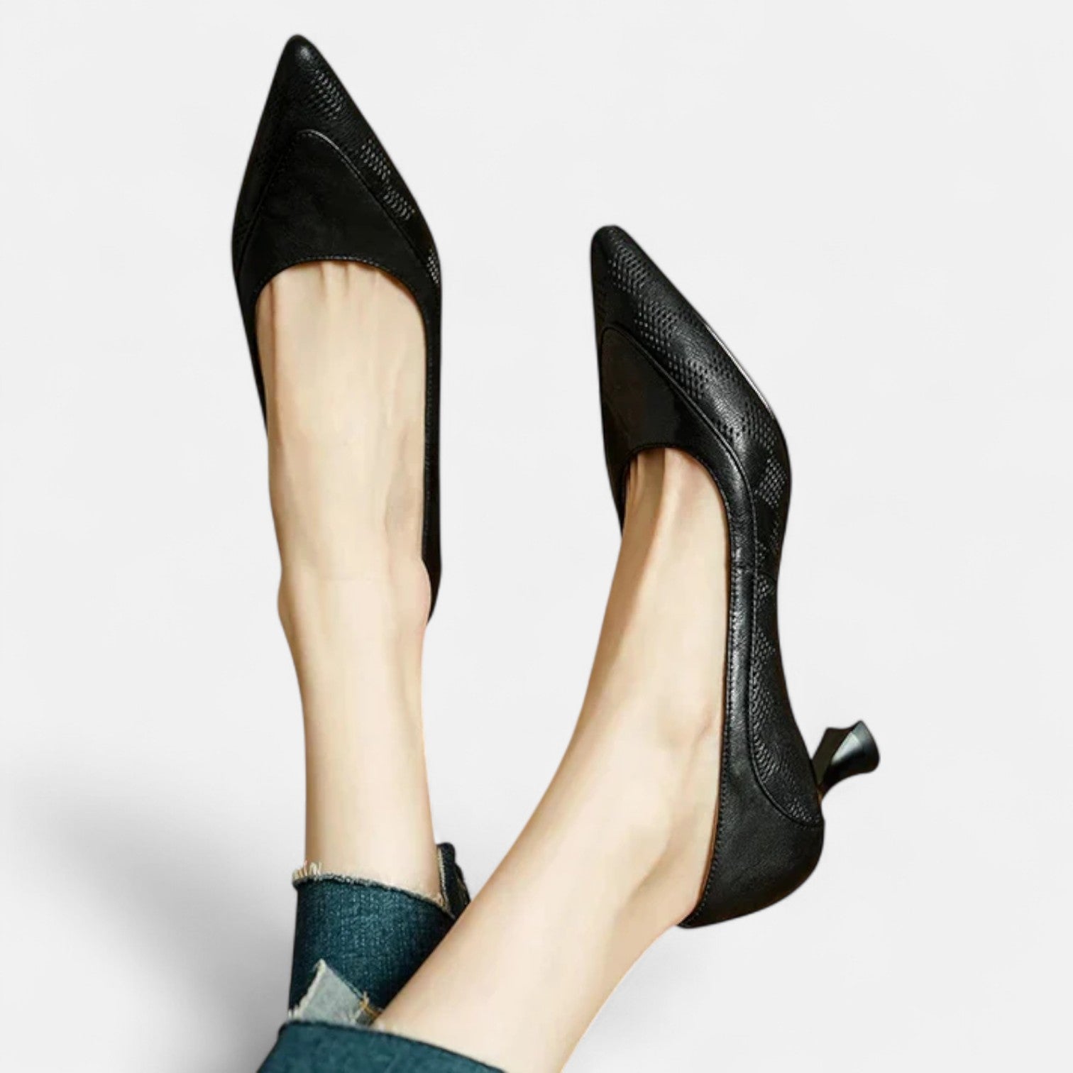 Brown Amara leather heels by THE WHITMORE FAMILY featuring a sleek pointed toe and stylish high heel design.