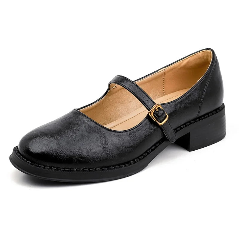 Brown Grace Classic Comfort Mary Janes by THE WHITMORE FAMILY with rounded toes and supportive soles.