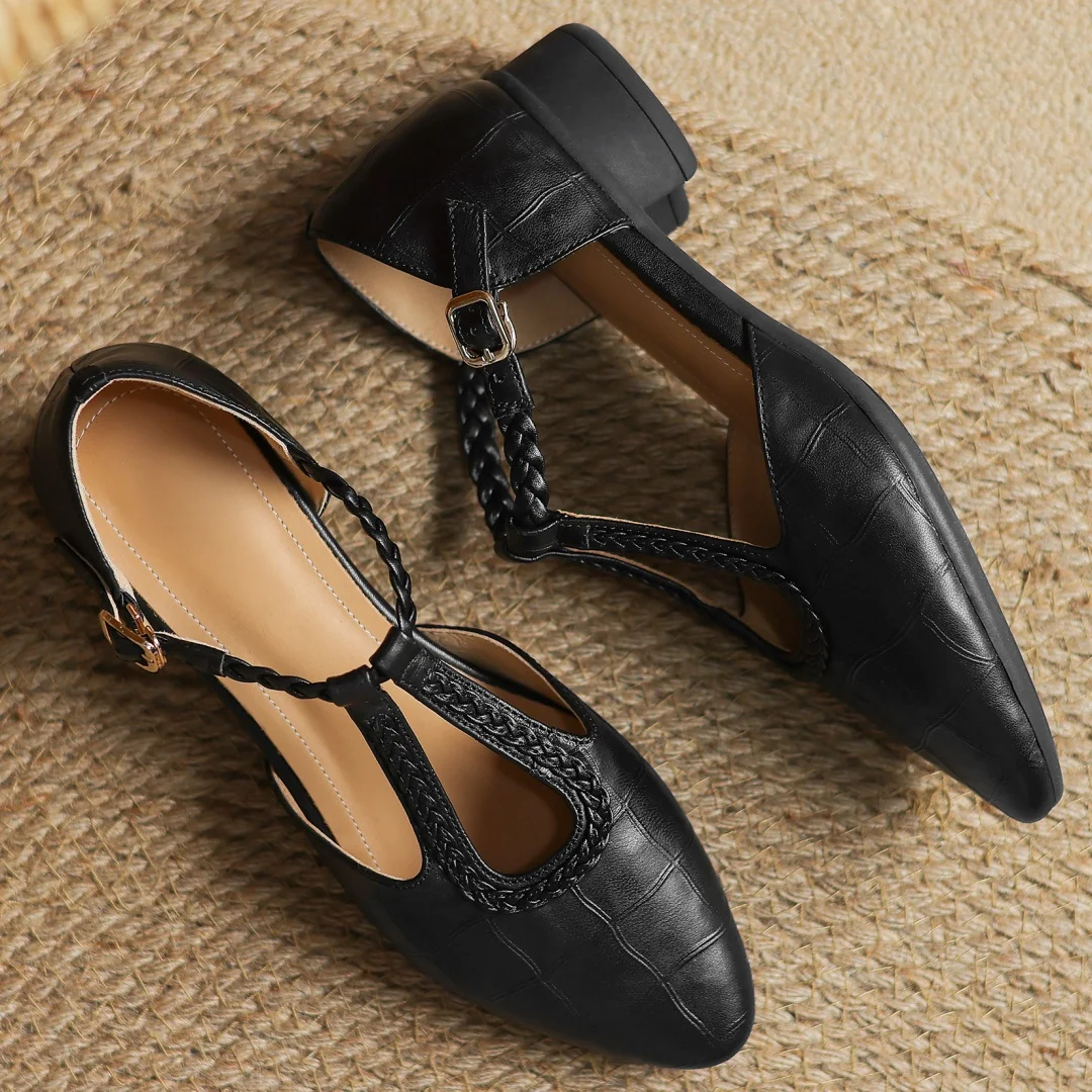 Brown Lily Leather Mary Janes by THE WHITMORE FAMILY featuring classic design and sturdy soles for comfortable everyday wear.