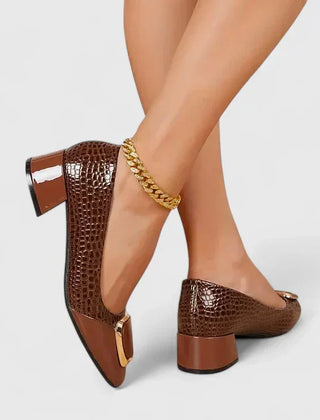 Brown Olyzabeth comfortable loafers by THE WHITMORE FAMILY featuring a sleek slip-on design and soft leather material.