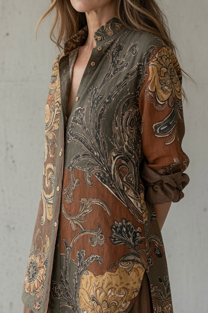 Brown Natalie Vintage Set by THE WHITMORE FAMILY featuring a coordinated top and bottom with vintage-inspired design.