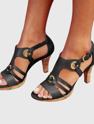 Brown Carla orthopaedic heels by THE WHITMORE FAMILY with supportive design and stylish look for comfortable walking.