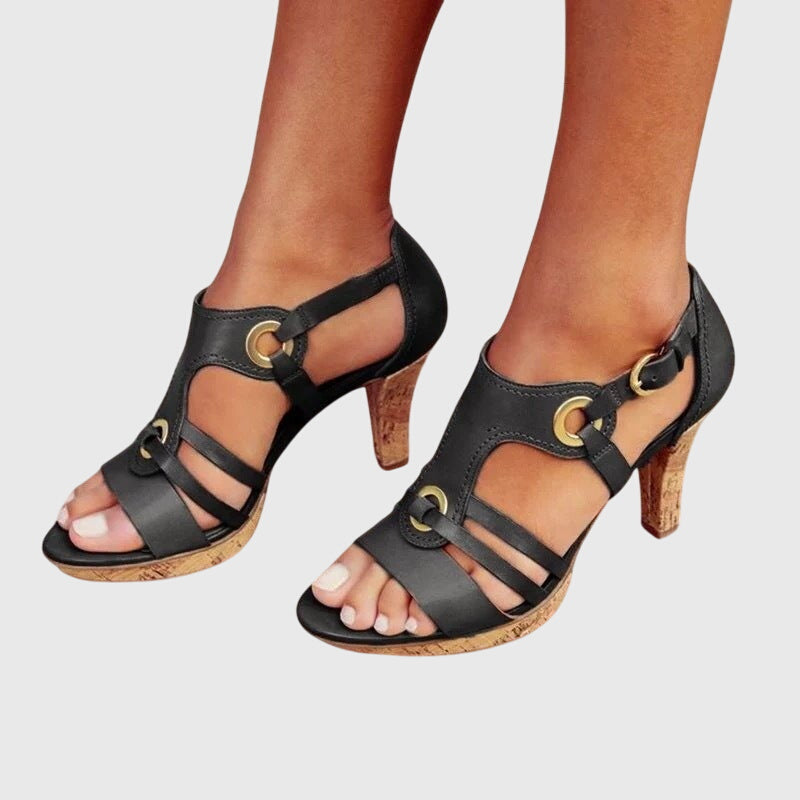 Brown Carla orthopaedic heels by THE WHITMORE FAMILY with supportive design and stylish look for comfortable walking.