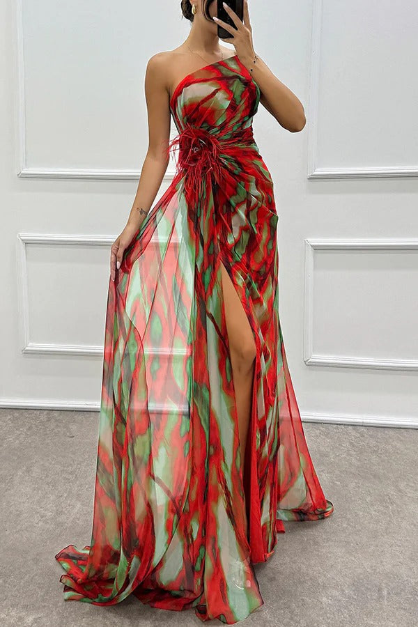 Blue Sandra vibrant draped dress designed for wedding guests by THE WHITMORE FAMILY, featuring elegant draping and a stylish fit.