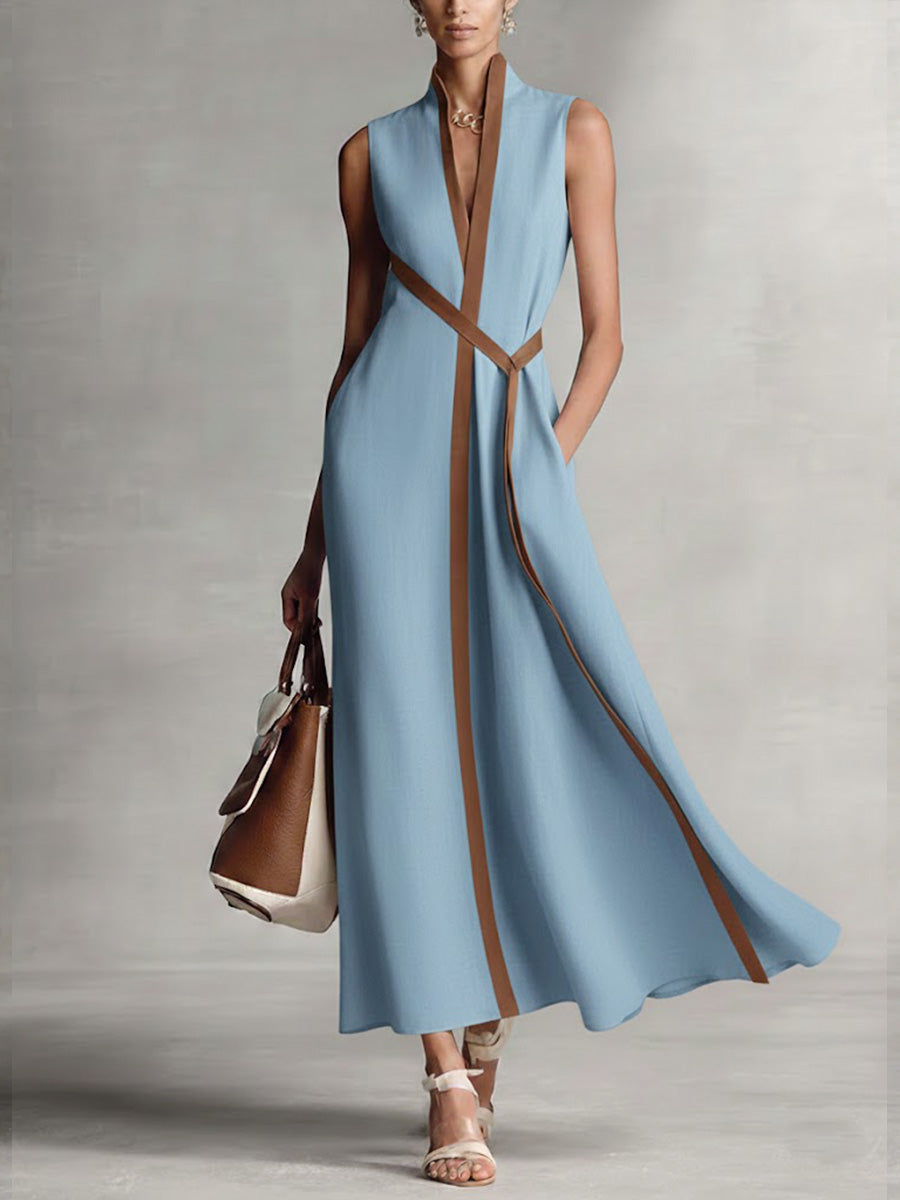 Burgundy Ashley sleeveless maxi dress by THE WHITMORE FAMILY, flowing length, fitted bodice, perfect for summer or formal occasions.