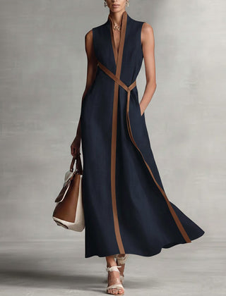 Burgundy Ashley sleeveless maxi dress by THE WHITMORE FAMILY, flowing fabric and elegant design perfect for summer wear.