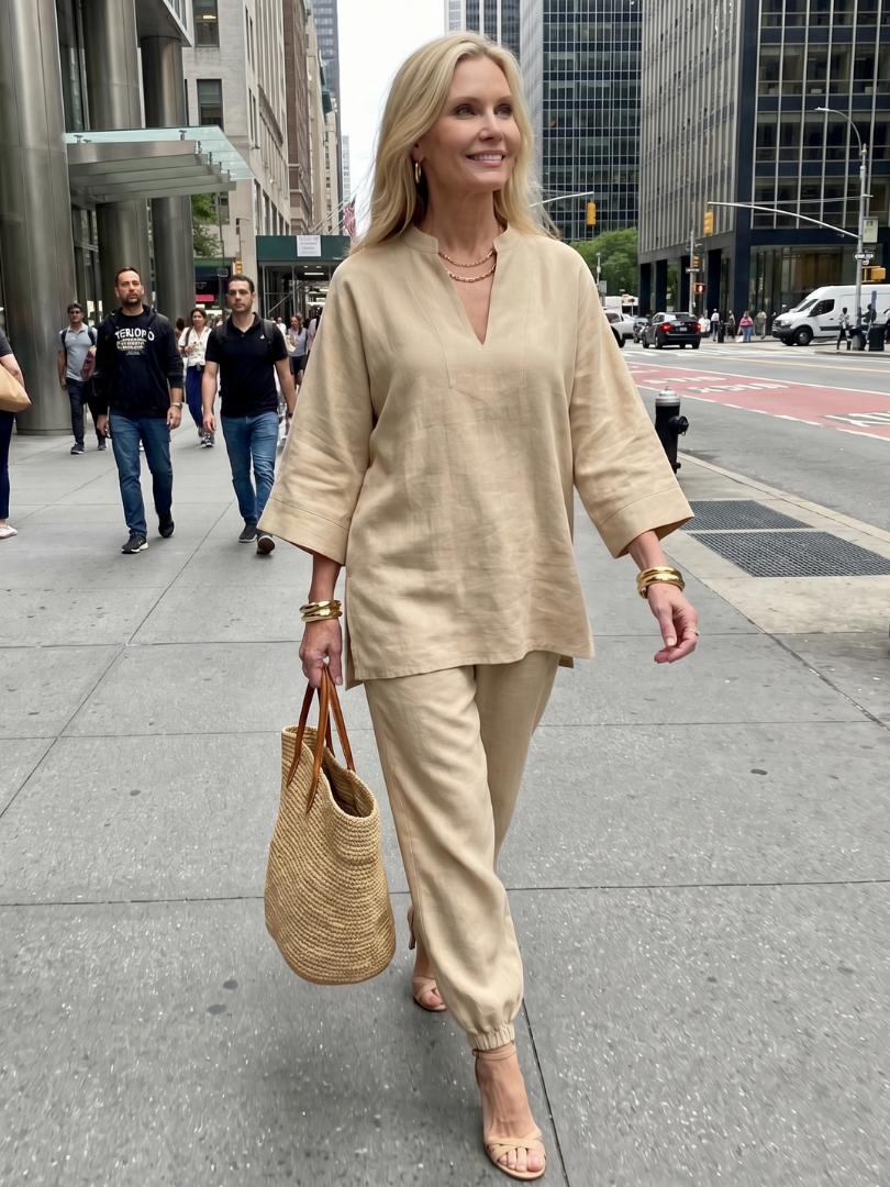 Burgundy Georgiana V-neck tunic and gathered trouser set by THE WHITMORE FAMILY, stylish and comfortable women's clothing ensemble.