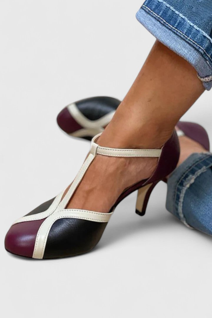 Caramel Tazariah comfortable heels by THE WHITMORE FAMILY, stylish women's footwear with a sleek design and supportive heel.