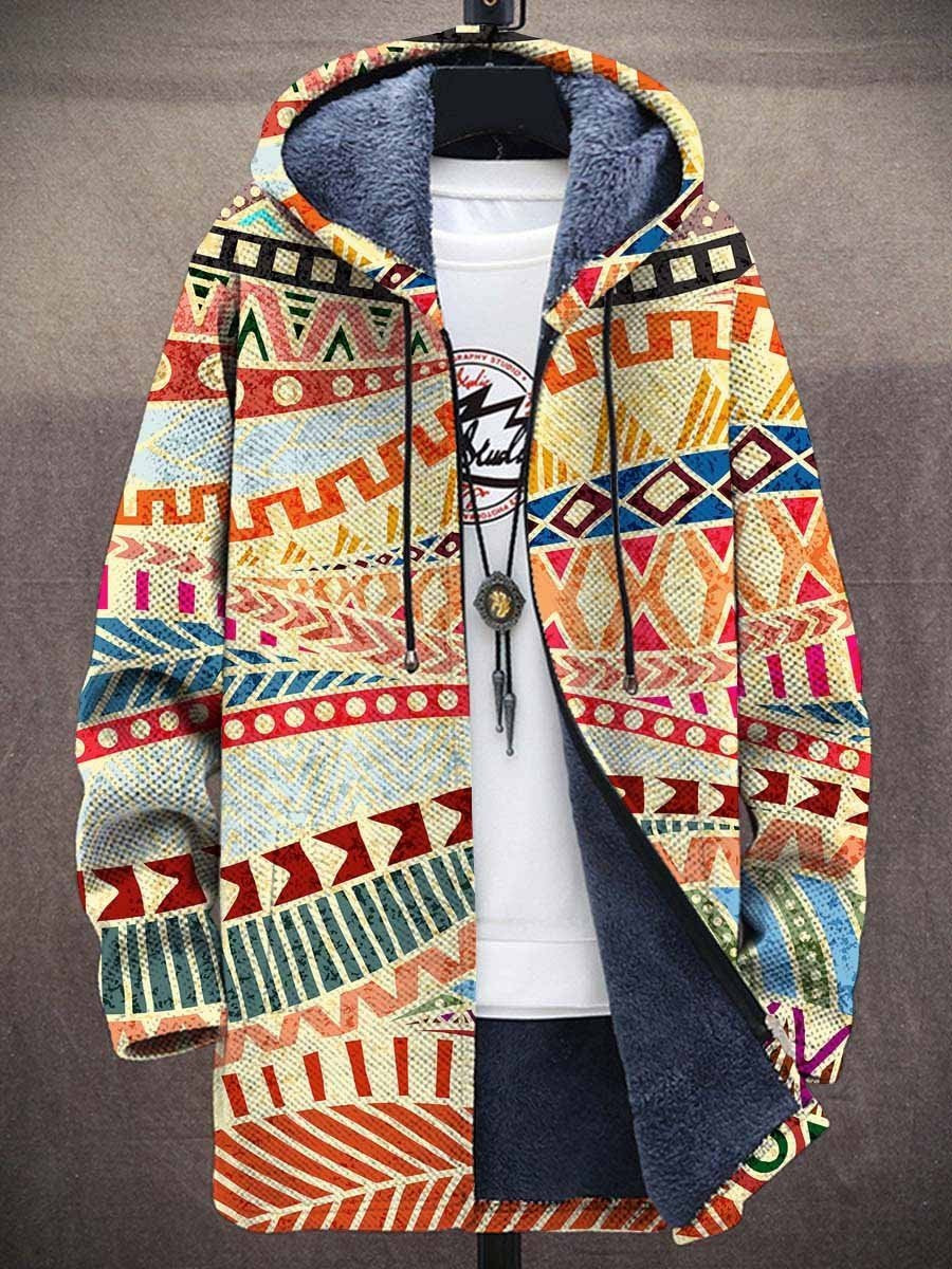 Luxurious Dashiell artistic hooded cardigan by THE WHITMORE FAMILY, featuring a cozy fit and artistic design in soft fabric.