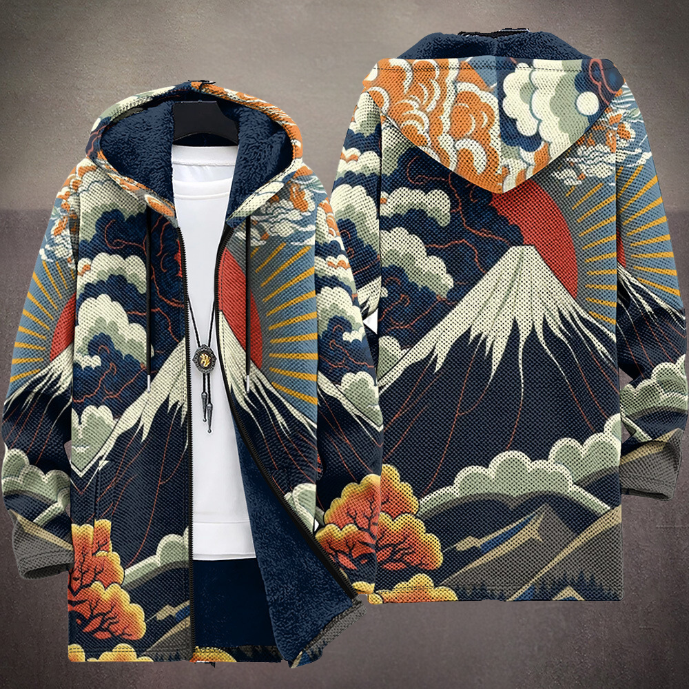 Luxurious Ezra hooded cardigan by THE WHITMORE FAMILY, featuring art-inspired design and soft, cozy fabric in a stylish fit.