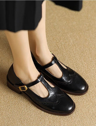 Beige Suzy Mary Janes by THE WHITMORE FAMILY, stylish shoes with classic design and comfortable fit, size 5.