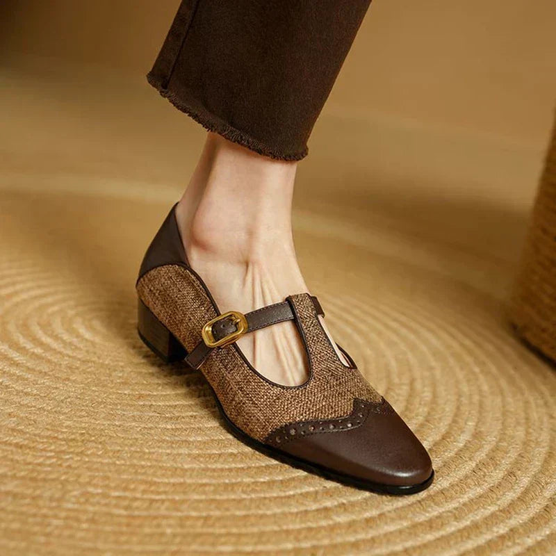 Black Genira vintage shoes by THE WHITMORE FAMILY, size 5.5, featuring classic design and leather material.