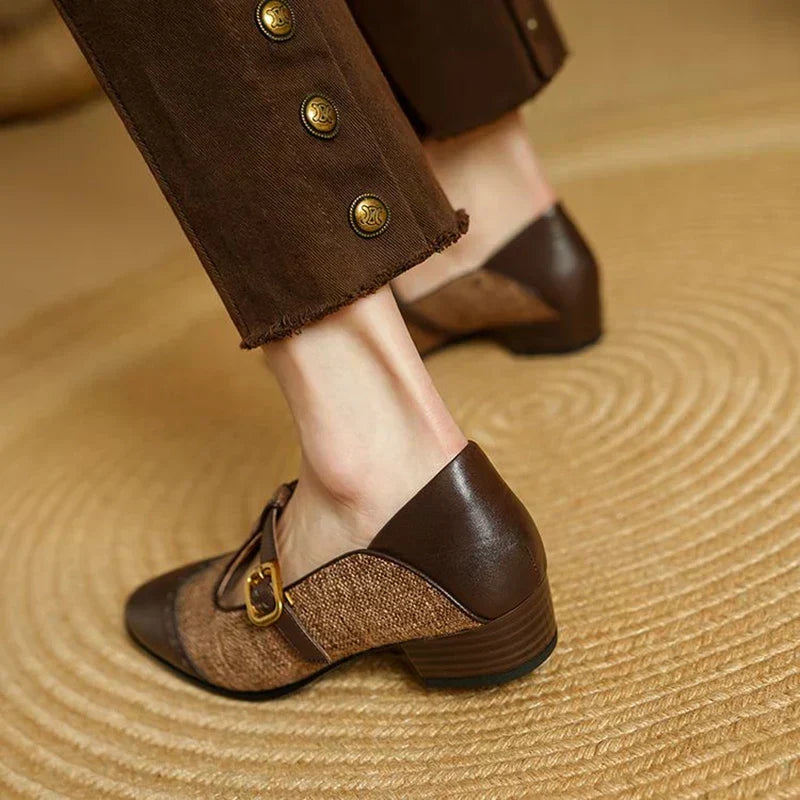 Black Genira vintage shoes by THE WHITMORE FAMILY, size 5.5, featuring classic design and timeless style.