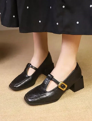 Brown Dorvanna French Mary Janes by THE WHITMORE FAMILY, size 5, featuring classic strap design and polished leather finish.