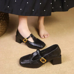 Brown Dorvanna French Mary Janes by THE WHITMORE FAMILY, size 5, featuring classic design and comfortable leather straps.