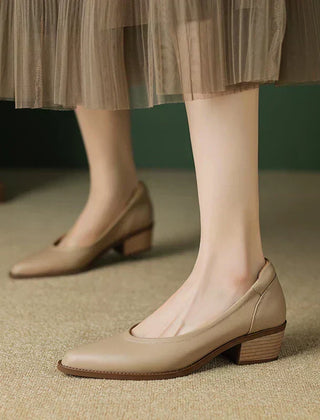 Apricot Heather Mid Heeled Mary Janes by THE WHITMORE FAMILY, stylish shoes with a classic Mary Jane design and mid-height heel.