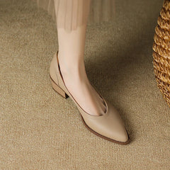 Apricot Heather mid-heeled Mary Janes by THE WHITMORE FAMILY with stylish design and comfortable mid heel.