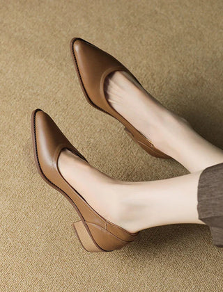 Heather mid-heeled Mary Janes in apricot, stylish footwear by THE WHITMORE FAMILY, featuring classic design and comfortable fit.