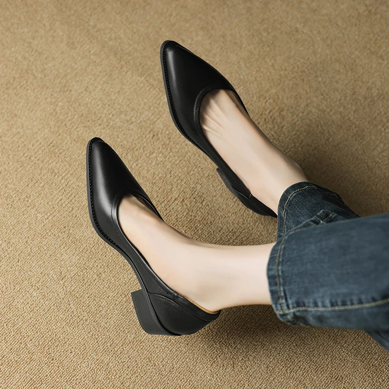 Apricot Heather mid-heeled Mary Janes by THE WHITMORE FAMILY with a classic strap and rounded toe, stylish and comfortable footwear.