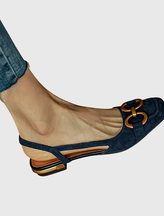 Dark blue Cecilia™ orthopedic sandals by THE WHITMORE FAMILY featuring supportive arch support and comfortable design.