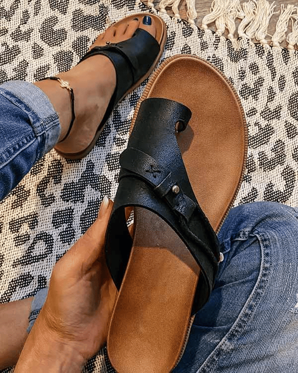Delia™ orthopedic comfort sandals by THE WHITMORE FAMILY in khaki, featuring cushioned soles and supportive design for daily wear.