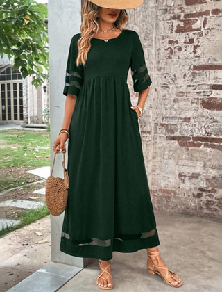 Black Aubrey™ Flattering Tummy-Smoothing Midi Dress by THE WHITMORE FAMILY, showcasing a sleek, fitted silhouette with elegant design.