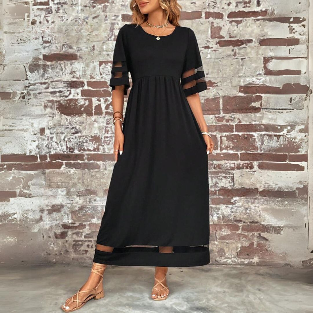 Black Aubrey midi dress by THE WHITMORE FAMILY featuring a flattering, tummy-smoothing fit and elegant mid-length design.
