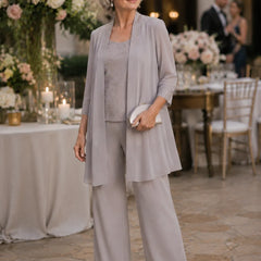 Evelyn embroidered three-piece pant set dress by THE WHITMORE FAMILY featuring intricate embroidery and stylish design.