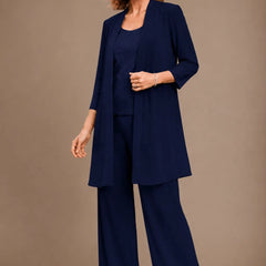 Evelyn embroidered three-piece pant set dress by THE WHITMORE FAMILY, featuring detailed embroidery and elegant design.
