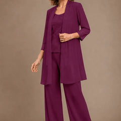 Evelyn embroidered three-piece pant set dress by THE WHITMORE FAMILY featuring intricate embroidery and coordinated fabric in a stylish design.