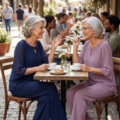 Sophisticated loose-fit formal pant dress set by THE WHITMORE FAMILY, featuring elegant tailored pants and a matching top for special occasions.