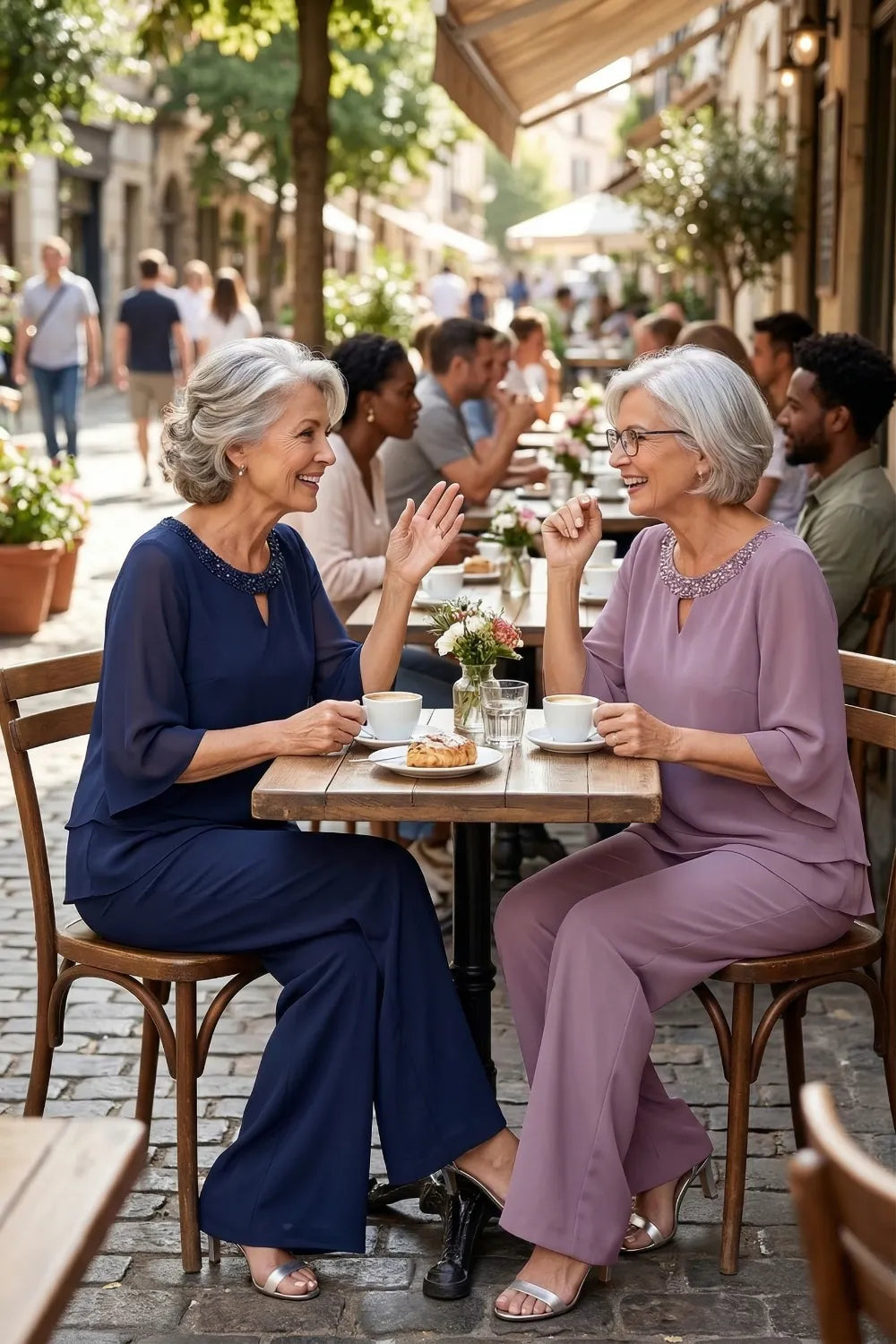 Sophisticated loose-fit formal pant dress set by THE WHITMORE FAMILY, featuring elegant tailored pants and a matching top for special occasions.