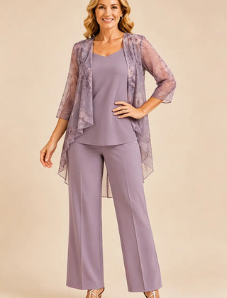 Floral chiffon overlay pant set by THE WHITMORE FAMILY featuring a dress with a delicate floral pattern and stylish layered design.