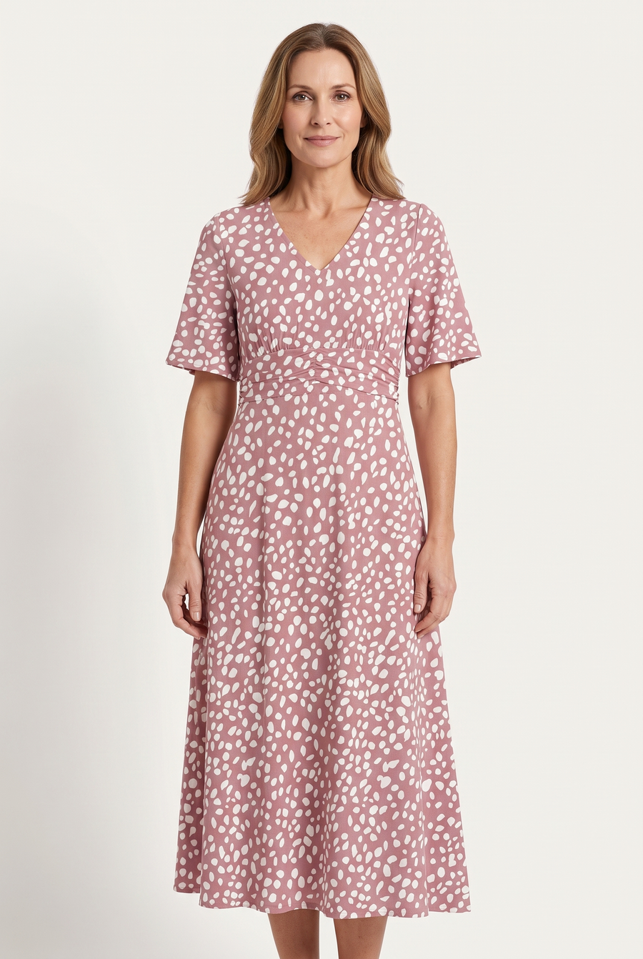 Women's Romy midi dress by THE WHITMORE FAMILY featuring a tummy-covering design, soft fabric, and a stylish, elegant silhouette.