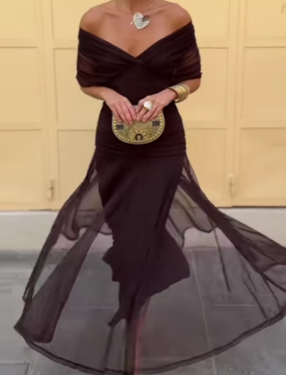 Bottle green Emma elegant maxi party dress by THE WHITMORE FAMILY, featuring a flowing design and sophisticated style.