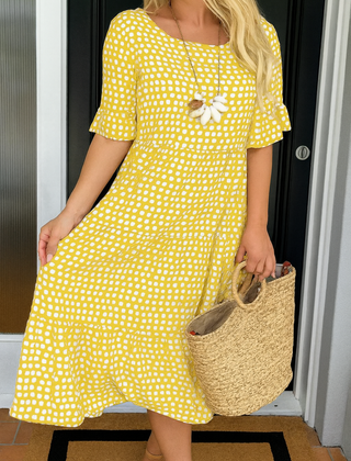 Brown Iris Sable Midi Dress by THE WHITMORE FAMILY, stylish dress with flowing fabric and elegant design.