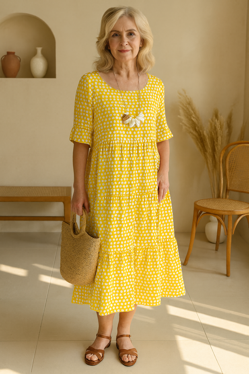 Brown Iris Sable Midi Dress by THE WHITMORE FAMILY featuring a flowing silhouette and elegant design, perfect for casual or formal wear.