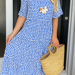 Brown Iris Sable Midi Dress by THE WHITMORE FAMILY, featuring a stylish fit and elegant design for versatile occasions.