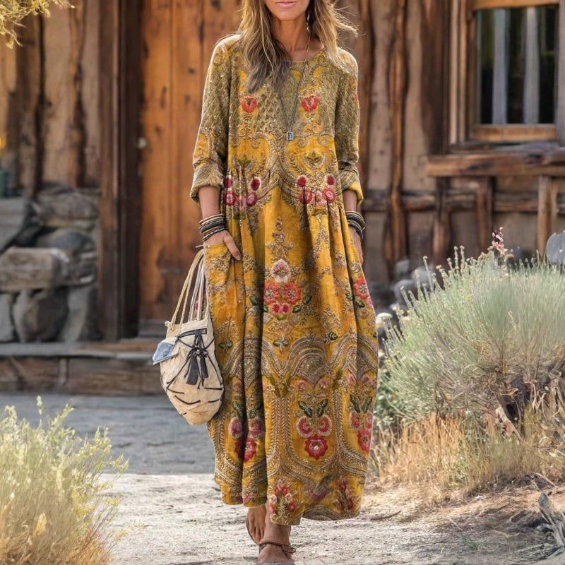 Multicolor Abigail dress by THE WHITMORE FAMILY with a comfortable, loose, flattering fit, perfect for casual wear.
