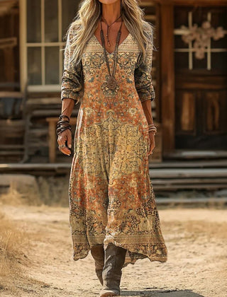 Multicolor Brittany vintage-inspired dress by THE WHITMORE FAMILY, featuring effortless style and classic design.