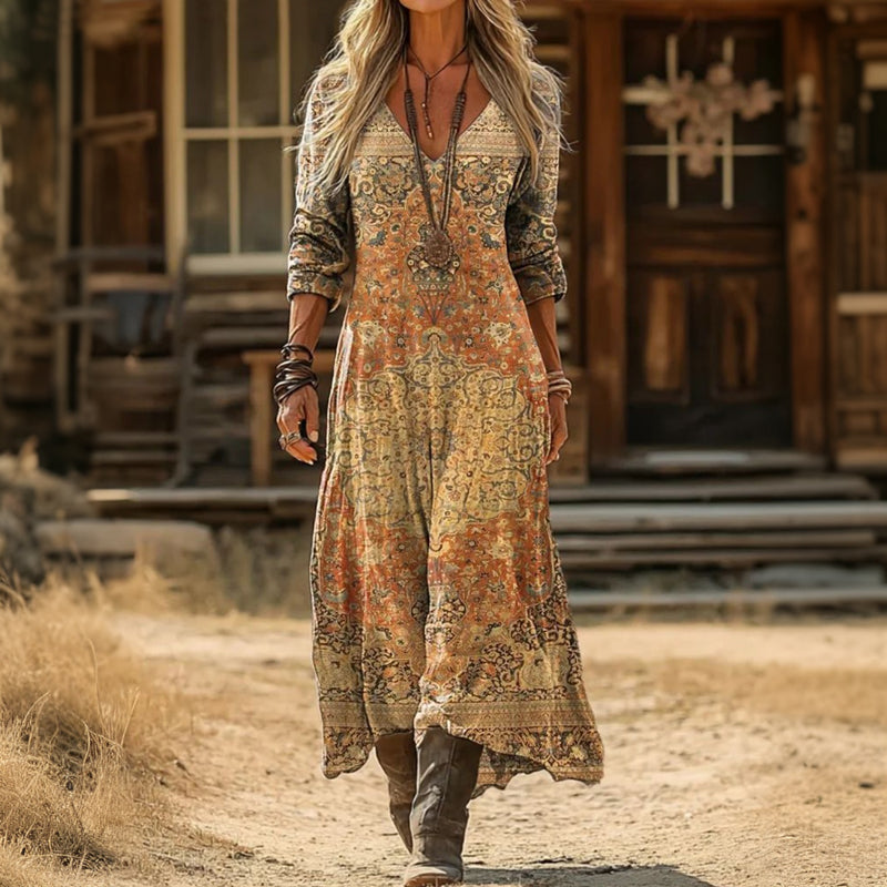 Multicolor Brittany vintage-inspired dress by THE WHITMORE FAMILY, featuring effortless style and classic design.