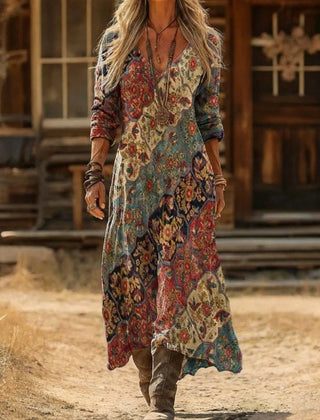 Multicolored Emily dress by THE WHITMORE FAMILY featuring a feminine, flowy, relaxed fit, perfect for casual and summer wear.