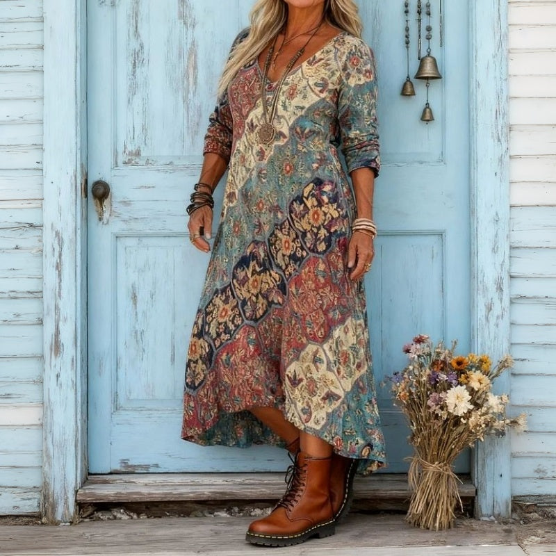 Multicolored Emily dress by THE WHITMORE FAMILY featuring a feminine, flowy, relaxed fit, perfect for casual or summer wear.